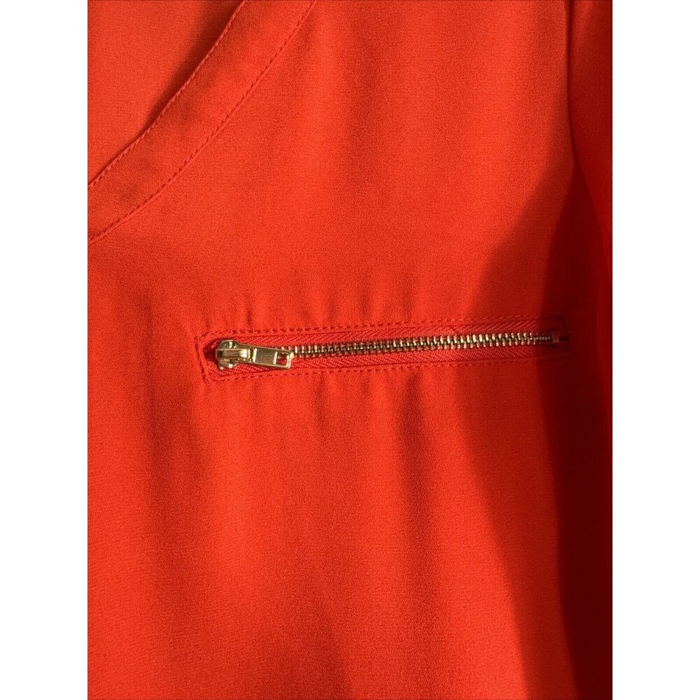 Roz & Ali Top Woman’s Small Red Blouse V Neck Shirt - Picture 5 of 16